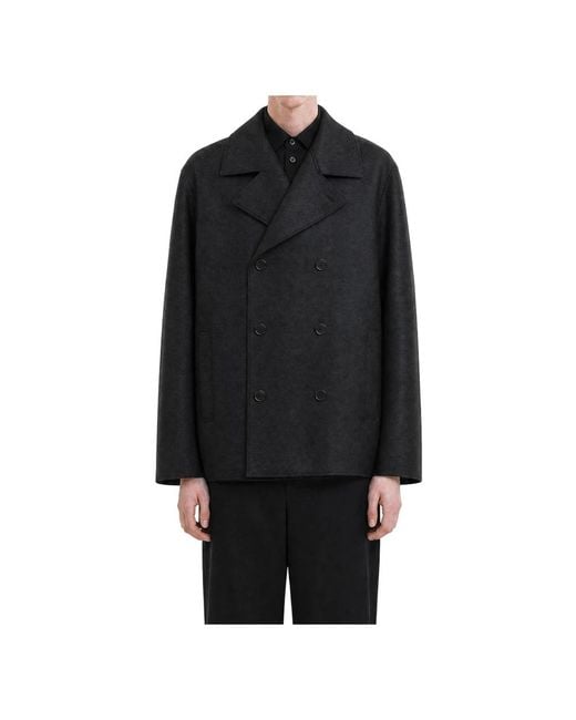 Harris Wharf London Black Double-Breasted Coats for men