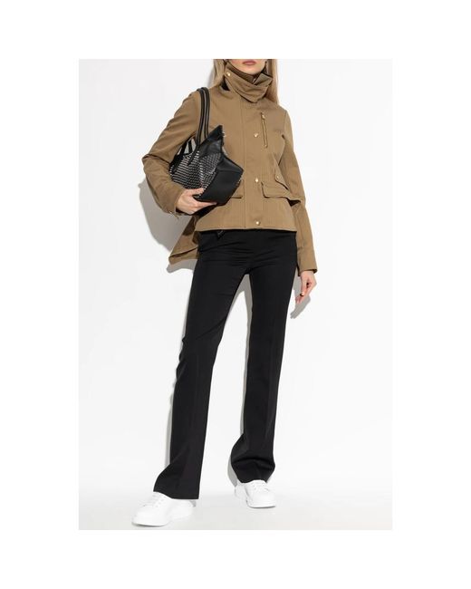McQueen Jassen ,Bruin ,Katoen Jas Met Asymmetrische Peplum in het Green
