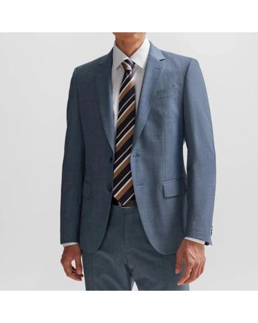 Boss Single Breasted Suit in het Blue voor heren