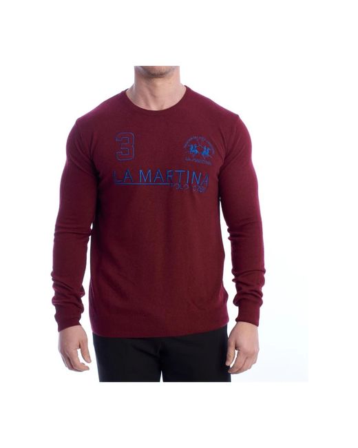 La Martina Klassischer Rundhals Herrenpullover in Red für Herren