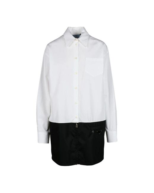 Prada White Baumwollkleid Für Frauen