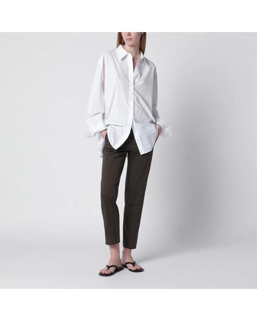 PT Torino Brown Cropped Trousers