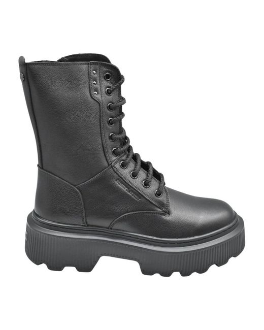 Janet & Janet Black Lace-Up Boots
