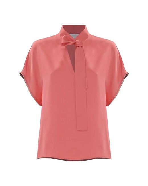 Blusa Elegante De Manga Larga Con Lazo, Mujer, Talla Kocca de color Pink