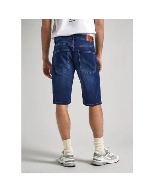 Slim gymdigo denim shorts di Pepe Jeans in Blue da Uomo