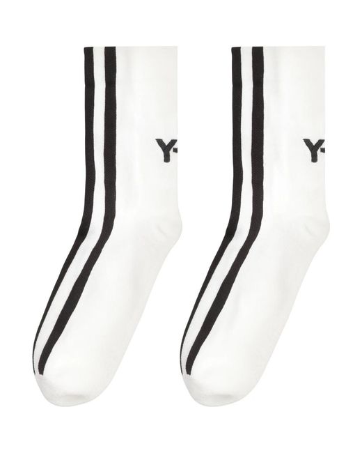 Y-3 Ondergoed ,Wit ,Katoen Logo Katoenmix Sokken in het Black voor heren
