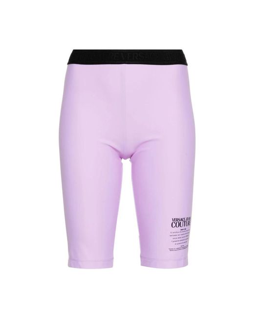 Shorts morados con leggings fuseaux Versace de color Purple