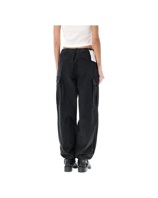 R13 Black Wide Trousers