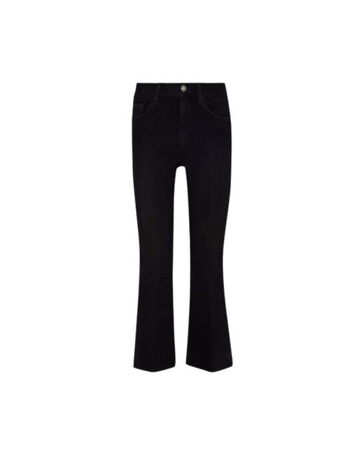 Liu Jo Jeans ,Zwart ,Katoen High-Waist Crop Flare Jeans in het Black
