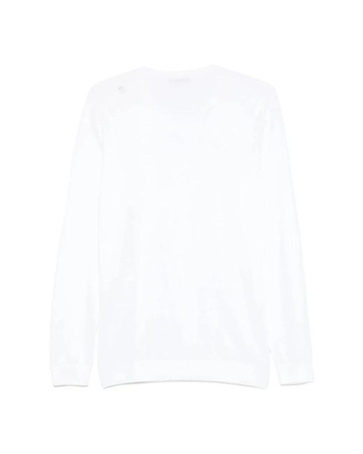 Fay White Round-Neck Knitwear for men