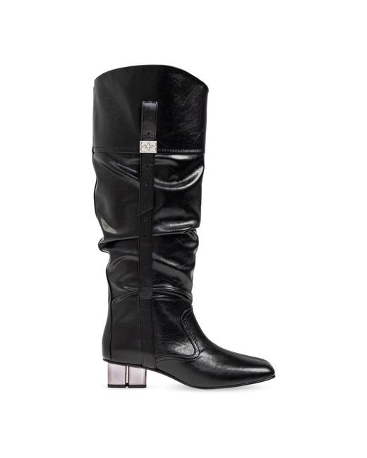 Ganni Black Heeled Boots 'Slouchy'