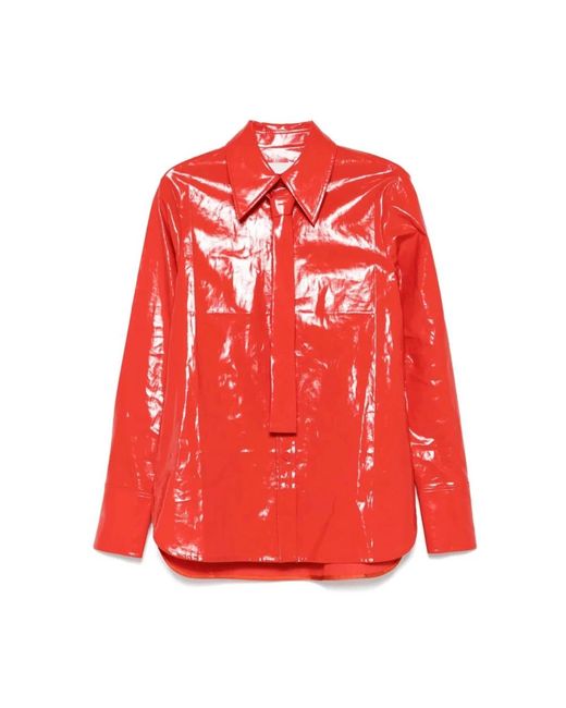 Jil Sander Overhemden ,Rood ,Rode Stropdas Overhemd in het Red