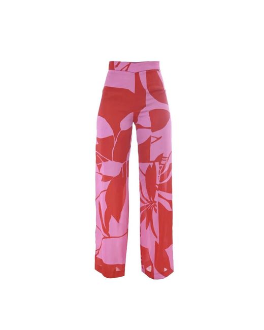 Kocca Red Straight Trousers
