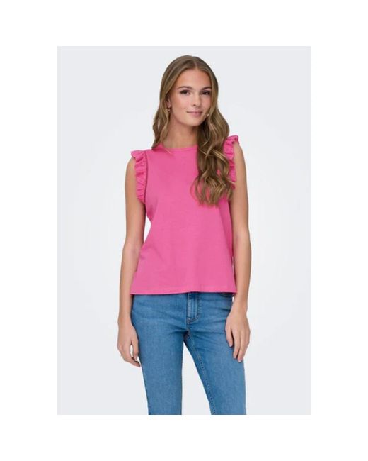 Top Sin Mangas, Mujer, Talla ONLY de color Pink