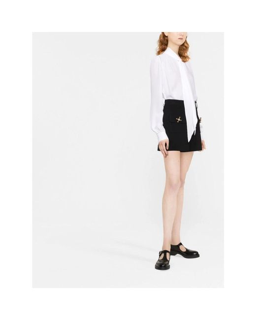 Moschino Overhemden ,Wit ,0001 Camicia B.Ca C/Sciarpina in het White