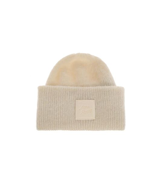 AMI Logo Patch Beanie in Natural für Herren