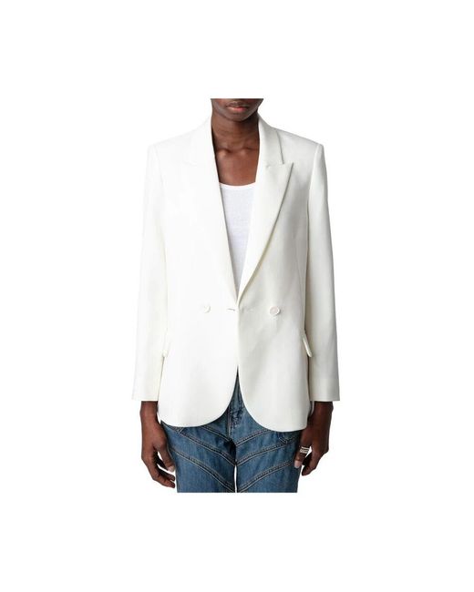 Zadig & Voltaire White Stilvolle sako mode