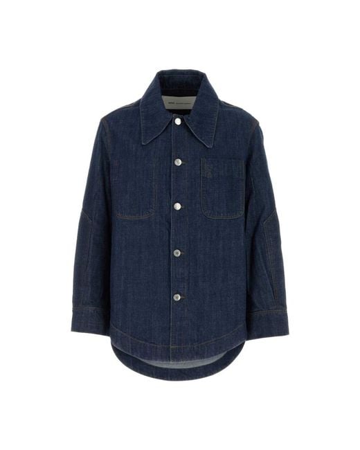 AMI Blue Denim Jackets for men