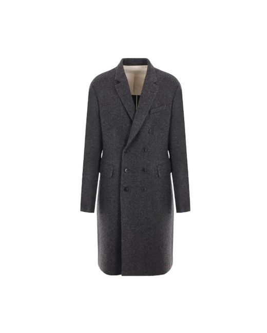 Dries Van Noten Black Double-Breasted Coats for men