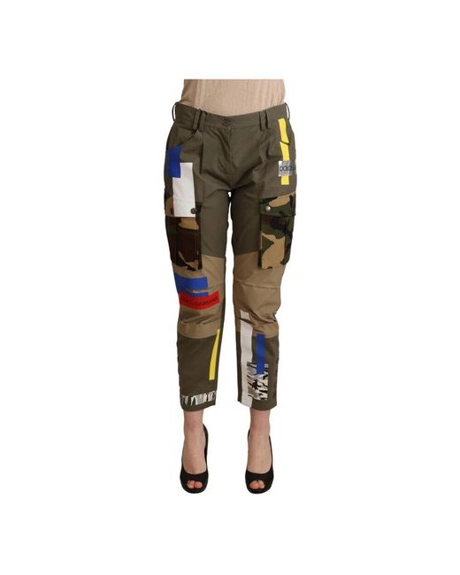 Dolce & Gabbana Green Slim-Fit Trousers