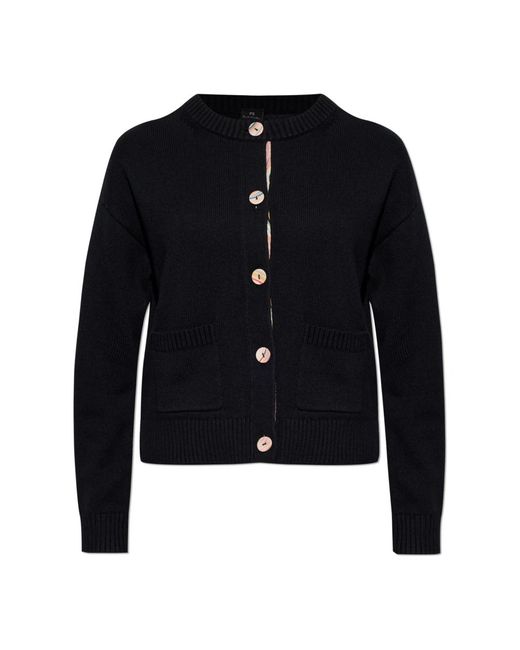 Paul Smith Truien & Vesten ,Zwart ,Katoen Swirl Placket Cardigan in het Blue