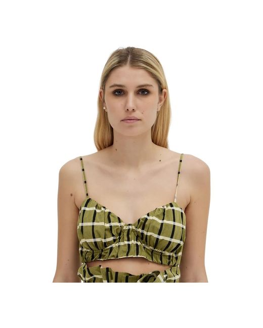 Erika Cavallini Semi Couture Green Sleeveless Tops