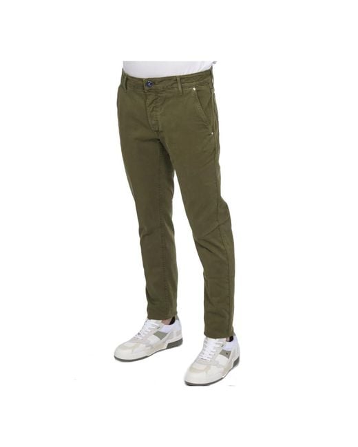 Hand Picked Slim-fit Trousers in Green für Herren