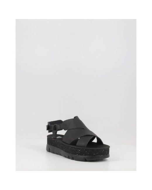 Camper Black Flat Sandals