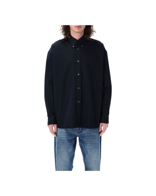 Studio Nicholson Dunkelste navy twill hemd stilvoll in Blue für Herren
