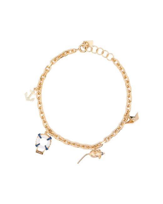 Vivetta Accessoires ,Geel ,Chain Link Charm Bracelet in het Metallic