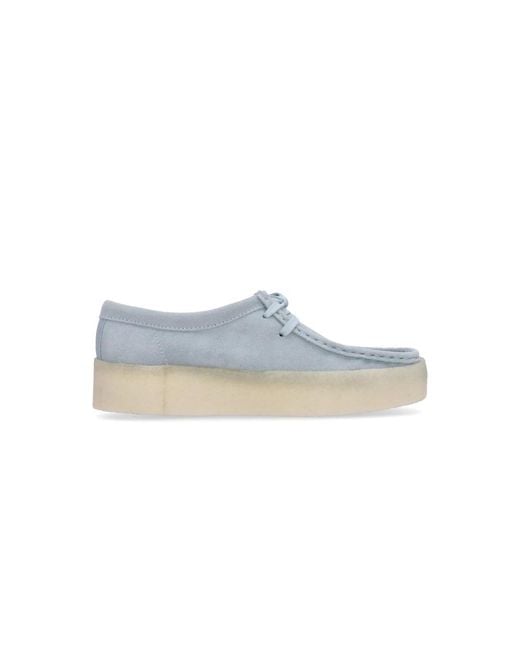 Clarks Wallabee Cup Moccasin Schoen in het Blue