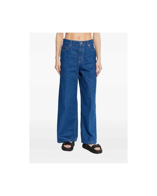Maison Kitsuné Blue Wide Jeans