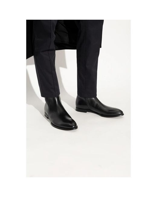 Dolce & Gabbana Black Leather Ankle Boots for men