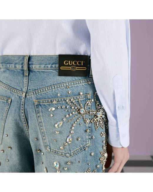 Gucci Blue Denim Shorts