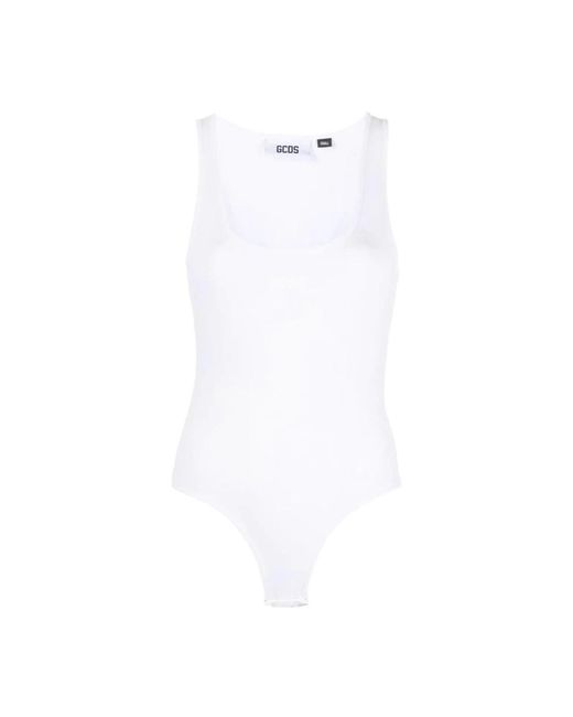 Gcds Tops ,Wit ,Witte Casual Body Jersey Bodysuit in het White