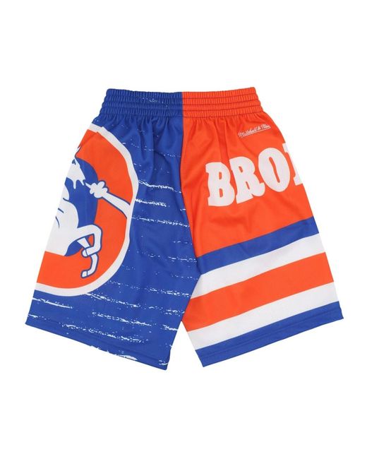 Mitchell & Ness Korte Broeken ,Veelkleurig ,Casual Shorts in het Blue voor heren