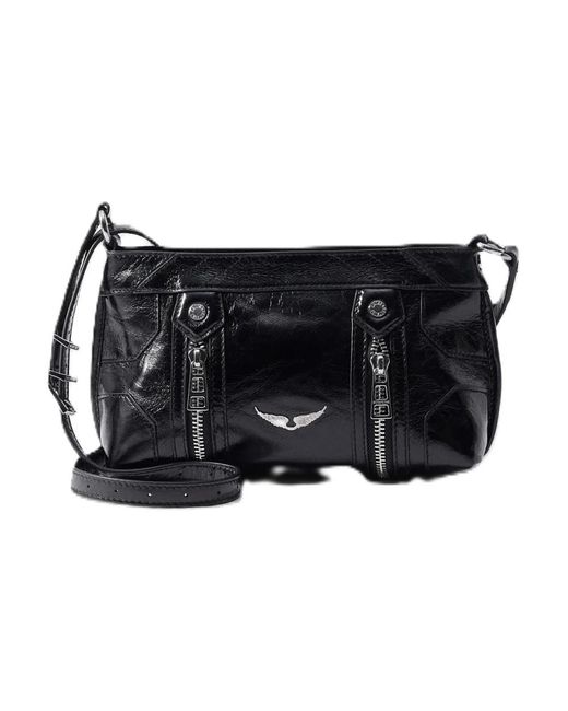 Zadig & Voltaire Black Sunny Mood Vintage Lack-Tasche