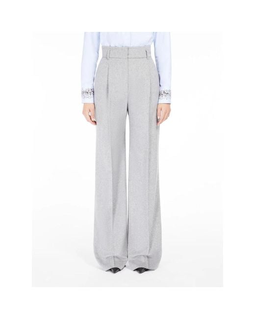 Max Mara Gray Wollhose Mit Gürtel