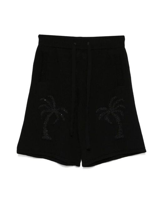 Laneus Gestrickte Herrenshorts in Black für Herren
