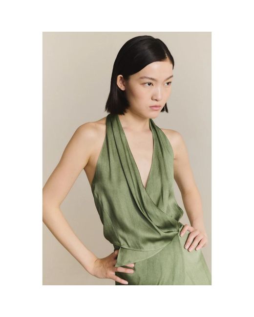 Cortana Green Sleeveless Tops