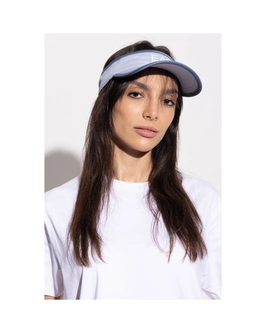 EA7 Accessoires ,Blauw ,Katoen Logo Visor in het Blue