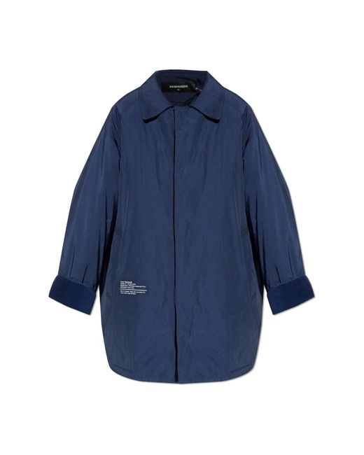 DSquared² Blue Single-Breasted Coats