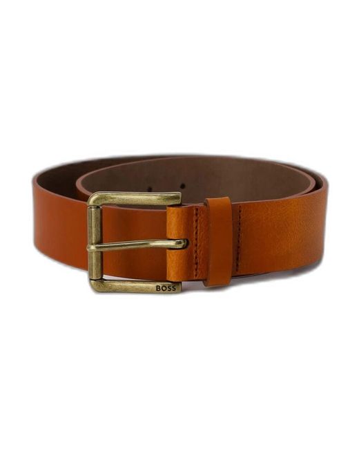 Boss Luxuriöser ledergürtel mit klassischer schnalle in Brown für Herren