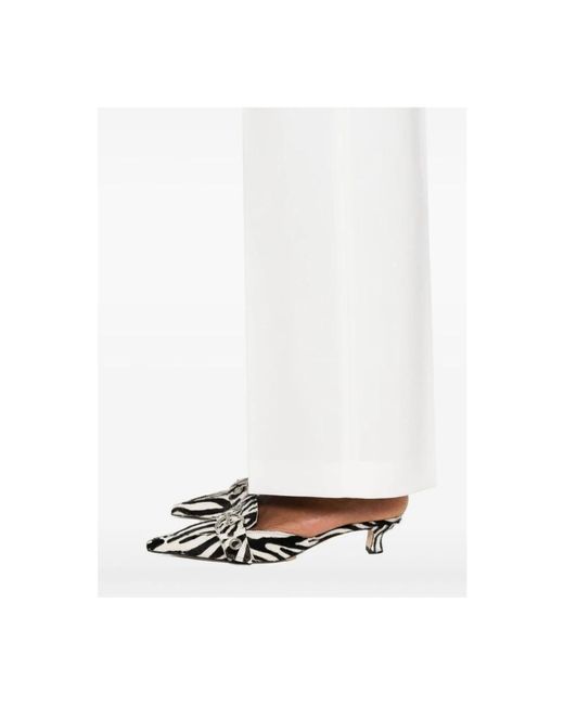 Via Masini 80 Straight Trousers in het White