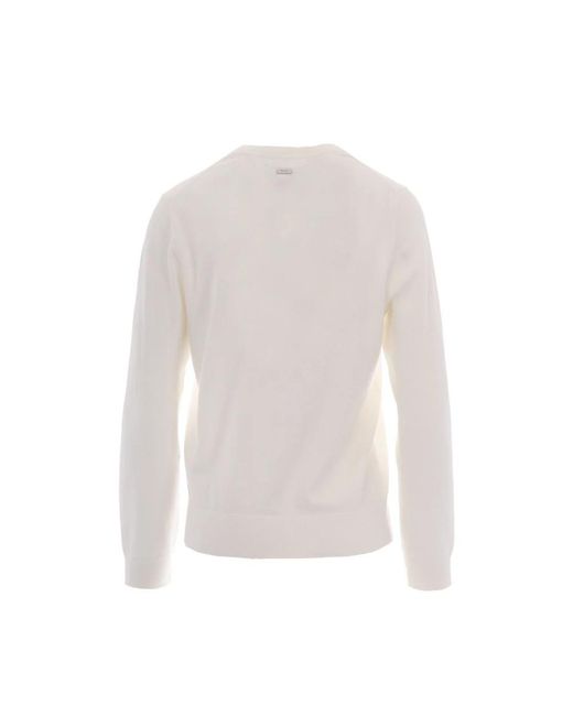 Barbour White Round-Neck Knitwear