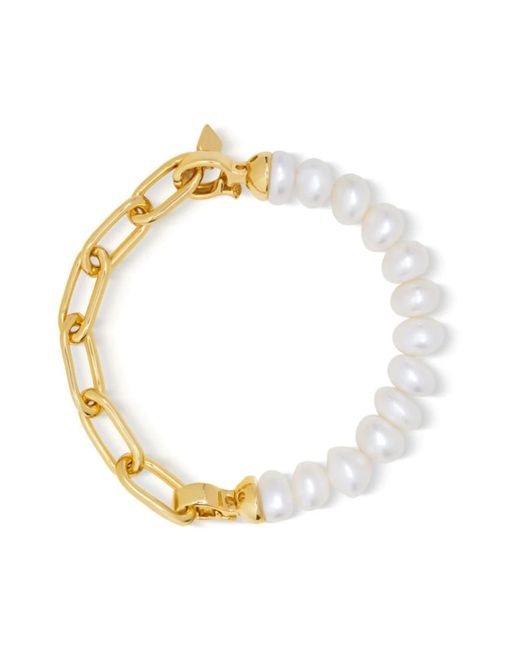 Nialaya Metallic `s duo bracelet with pearls