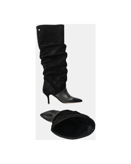 FABIENNE CHAPOT Black Schwarzer hoher stiefel mit spitzer zehenpartie und stiletto-absatz