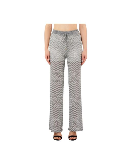 Liu Jo Gray Wide Trousers