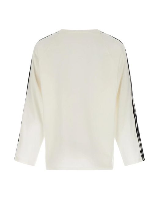 Y-3 Long Sleeve Tee 3-Stripes in White für Herren