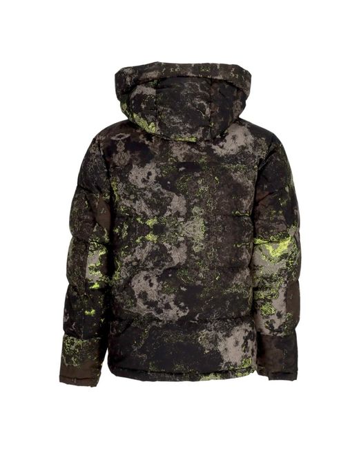 DOLLY NOIRE Jassen ,Veelkleurig ,Polyester Donkere Camo Gewatteerde Jas Met Capuchon in het Green voor heren